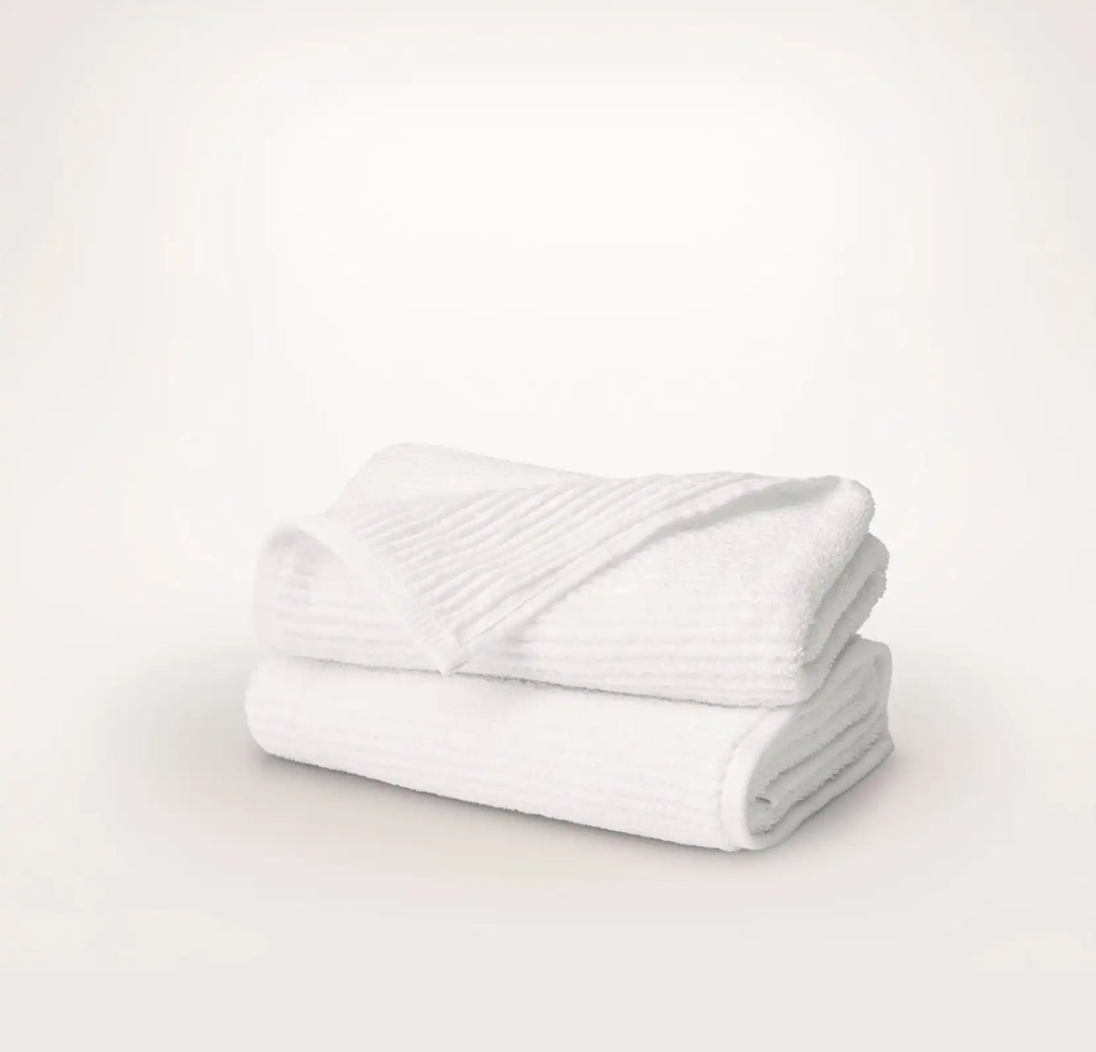 Turkish Ribbed Hand Towels (Pair) - White