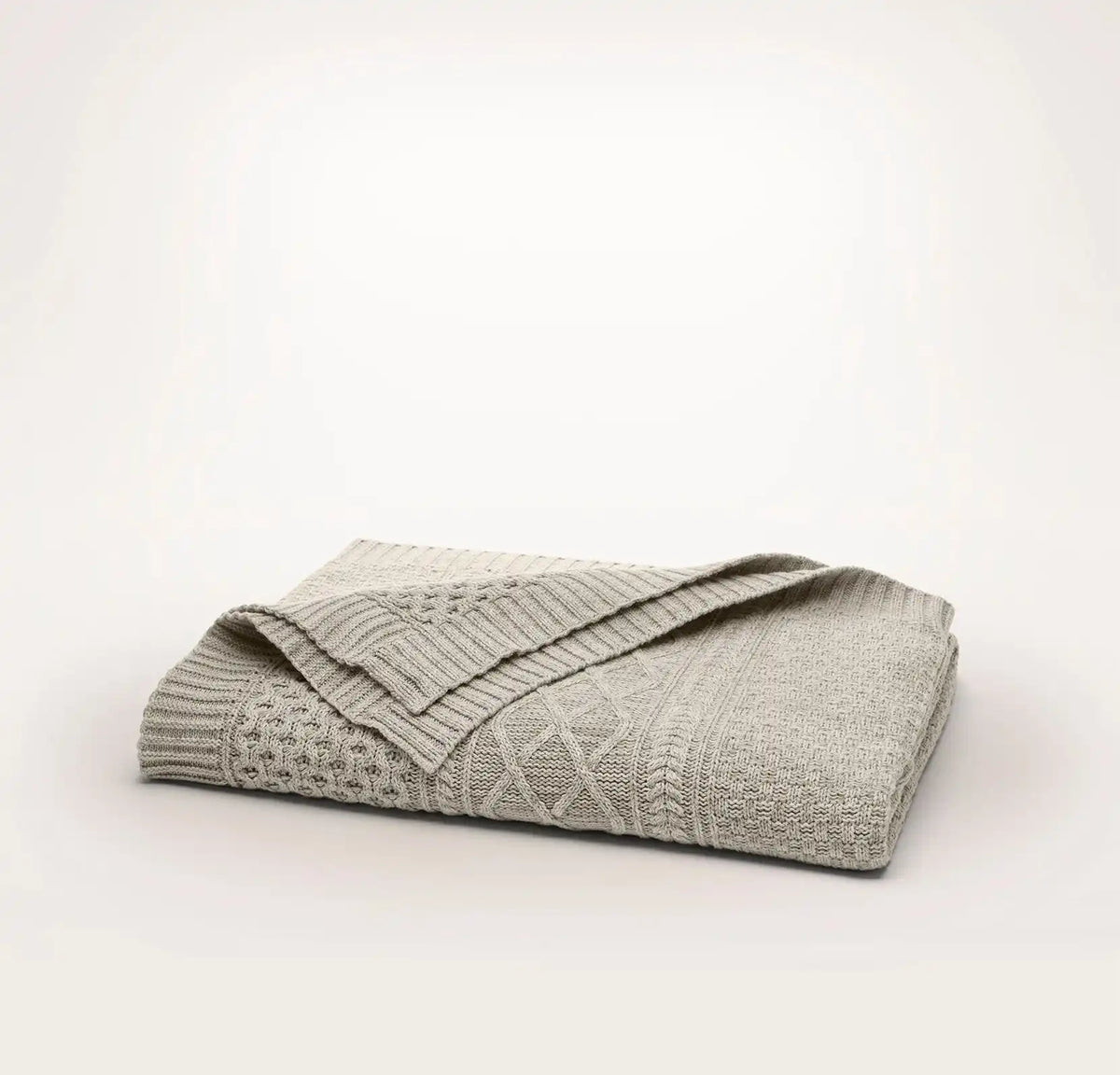 Aran Knit Throw Blanket - Heathered Oatmeal