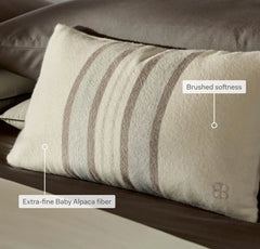 Alpaca Equestrian Stripe Pillow Cover (Petite Lumbar) - Cream/Twig/Fog