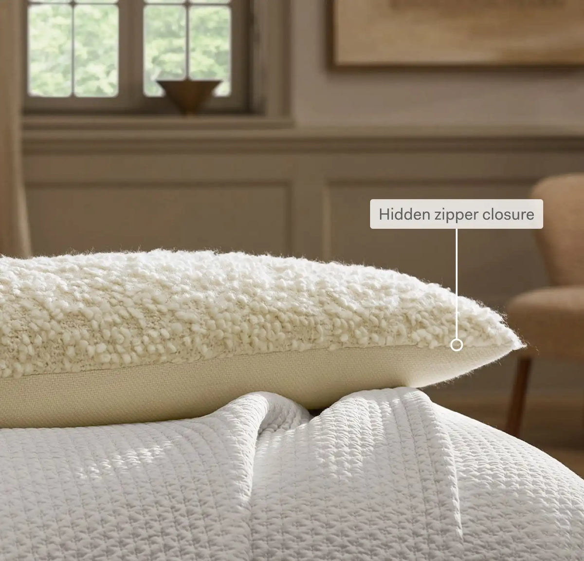 Cozy Boucle Pillow Cover - Heathered Oak