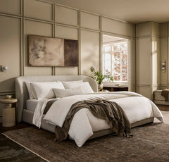 Percale Embellished Pillowcase Set - Cream/Deep Walnut Piped Edge