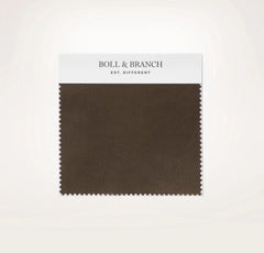 Percale Hemmed Fabric Swatch - Deep Walnut