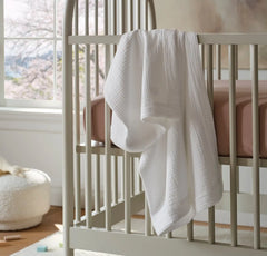 Dream Baby Blanket - White/White Picot