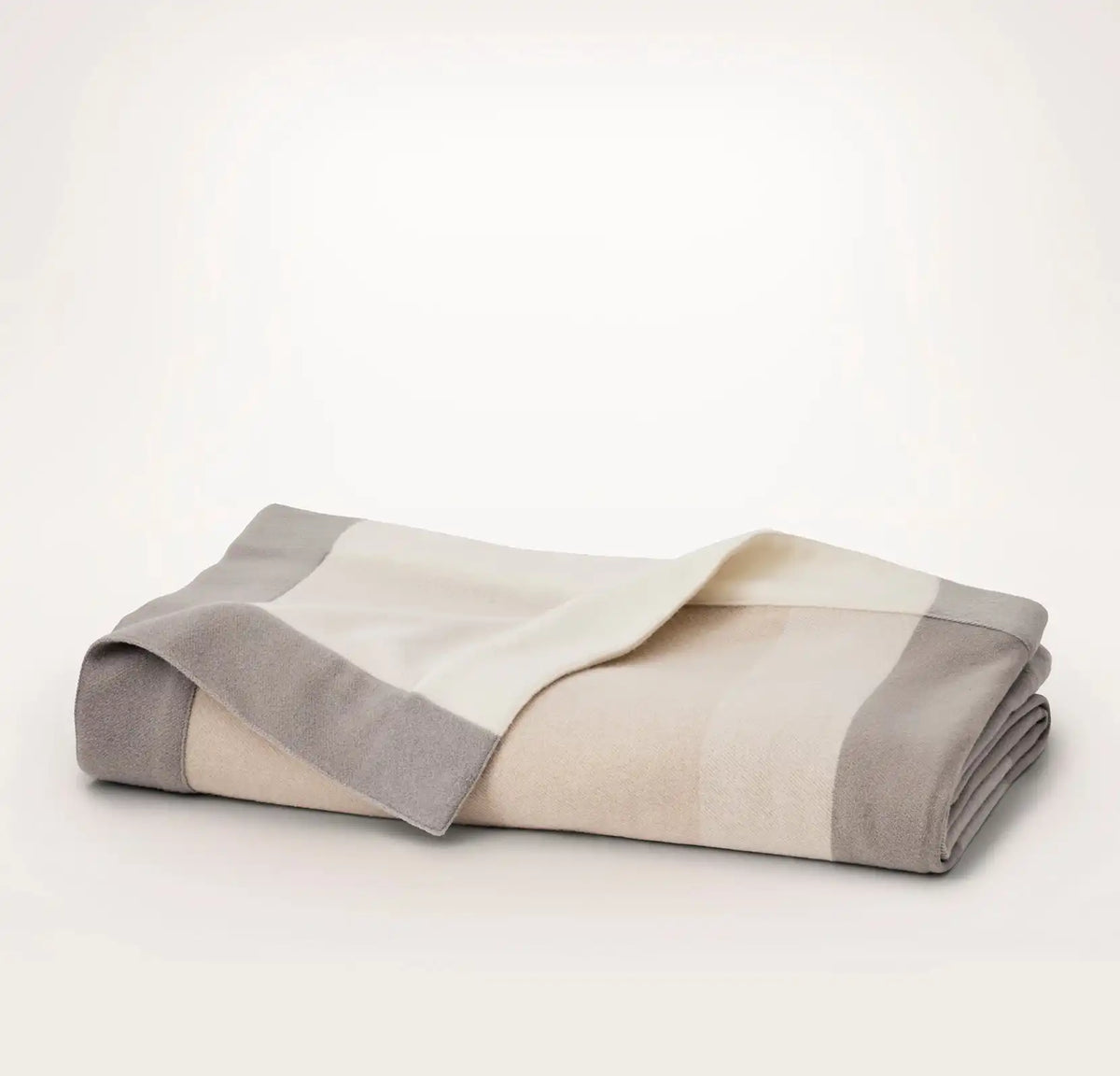 Fine Merino Wool Bed Blanket - Cream/Pewter/Oak Trielle