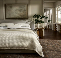 Mosaic Waffle Duvet Cover - Cream/Oak