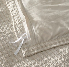Mosaic Waffle Duvet Cover - Mist/Cream/Oak