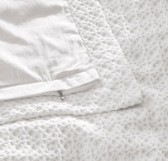 Mosaic Waffle Duvet Cover - White/White
