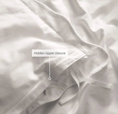 Percale Embellished Sham - Cream/Sand Curved Edge