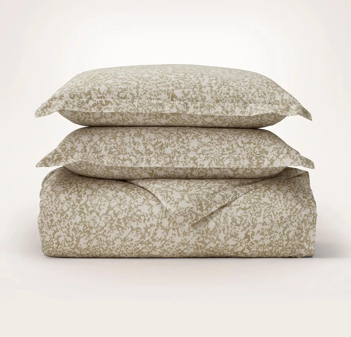Percale Hemmed Duvet Set - Oak Garden