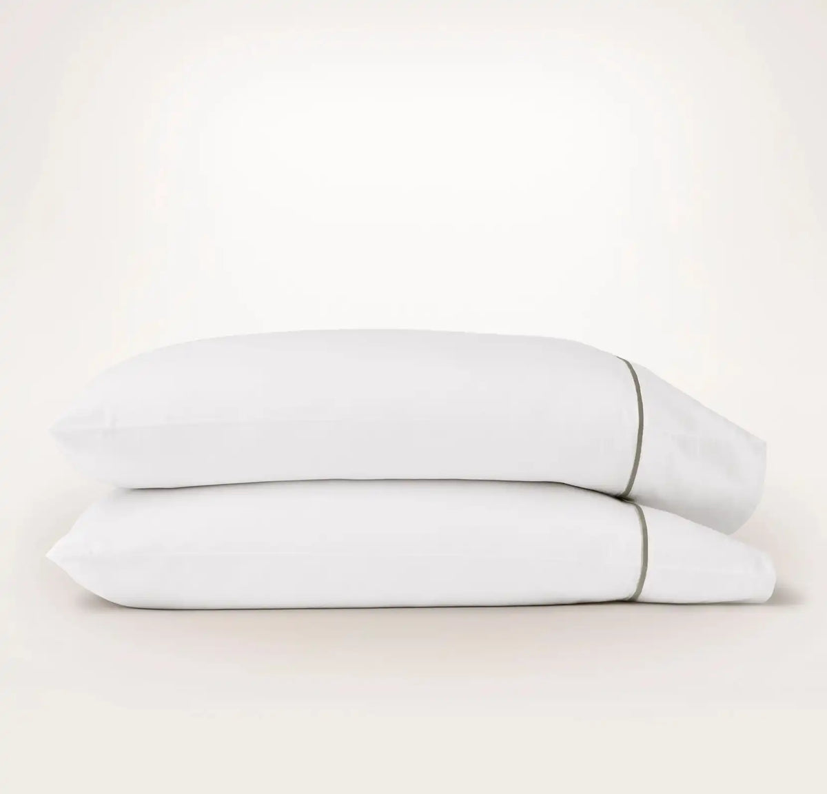 Percale Embellished Pillowcase Set - White/Oak Embroidered