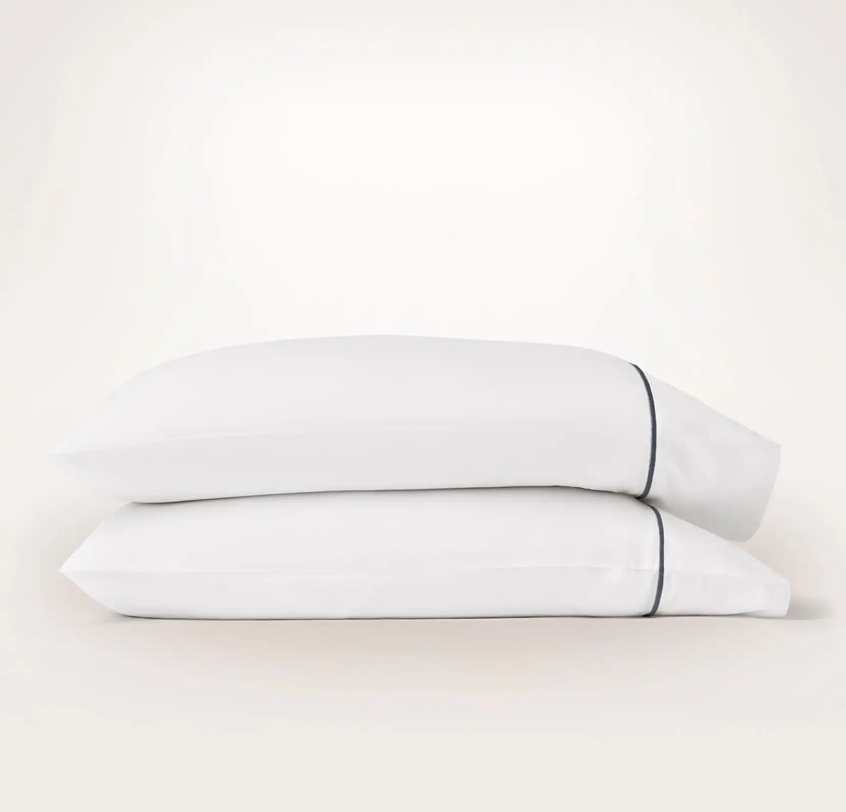 Percale Embellished Pillowcase Set - White/Mineral Embroidered