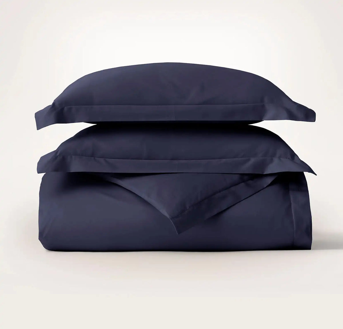 Percale Hemmed Duvet Set - Coastal Navy