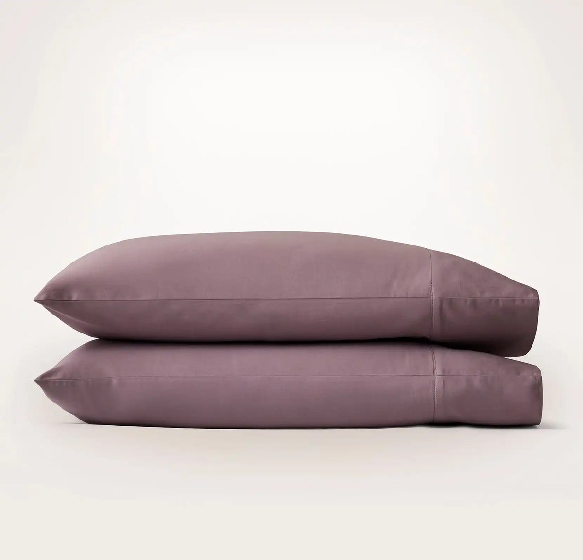 Percale Hemmed Pillowcase Set - Plum
