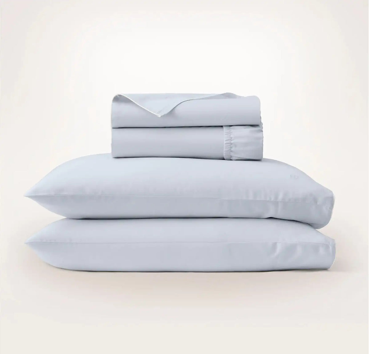 Percale Embellished Sheet Set - Hydrangea/White Piped Edge