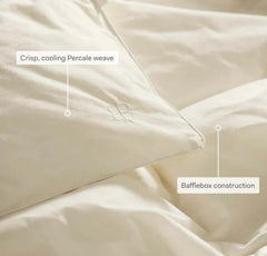 Percale Quilted Down Alternative Comforter - Cream