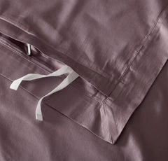 Percale Hemmed Duvet Set - Plum