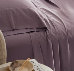 Percale Hemmed Pillowcase Set - Plum