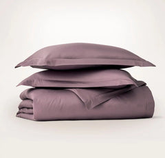 Signature Hemmed Duvet Set - Plum