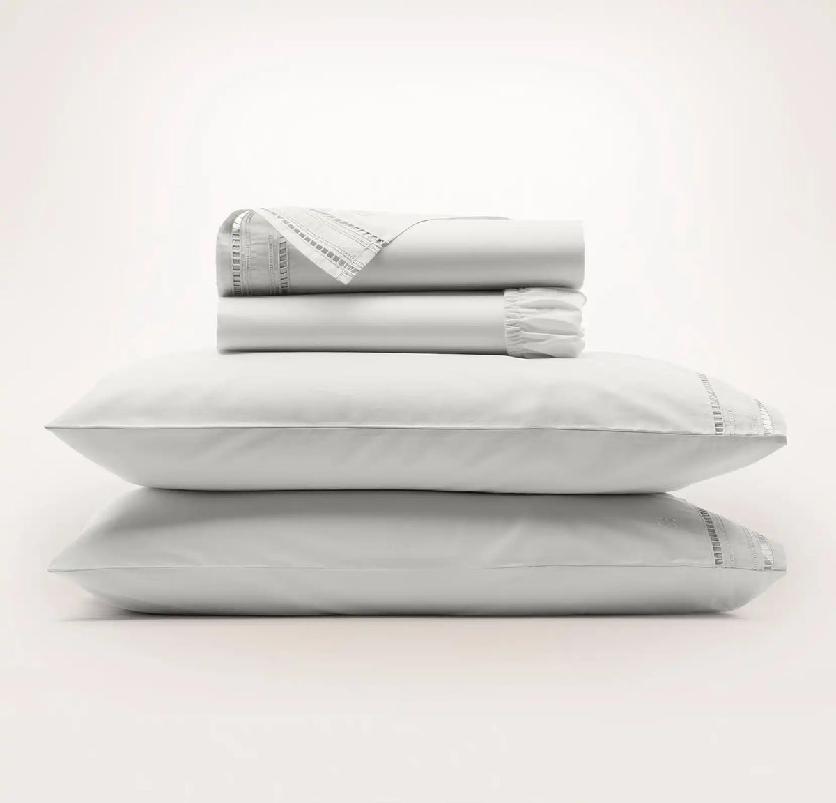 Signature Embellished Sheet Set - Mist/Mist Ladder Stitch