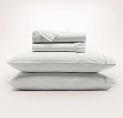 Signature Embellished Sheet Set - Mist/Mist Ladder Stitch