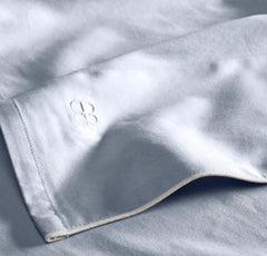 Percale Embellished Sheet Set - Hydrangea/White Piped Edge