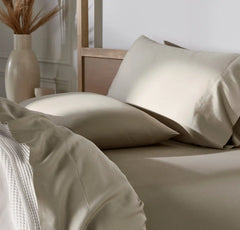 Percale Hemmed Fitted Sheet - Oak