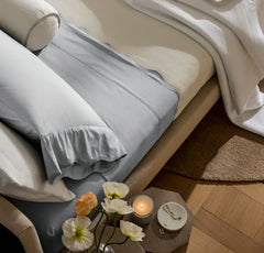 Signature Embellished Pillowcase Set - Shore/Shore Curved Edge