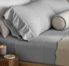 Signature Embellished Pillowcase Set - Shore/Shore Curved Edge