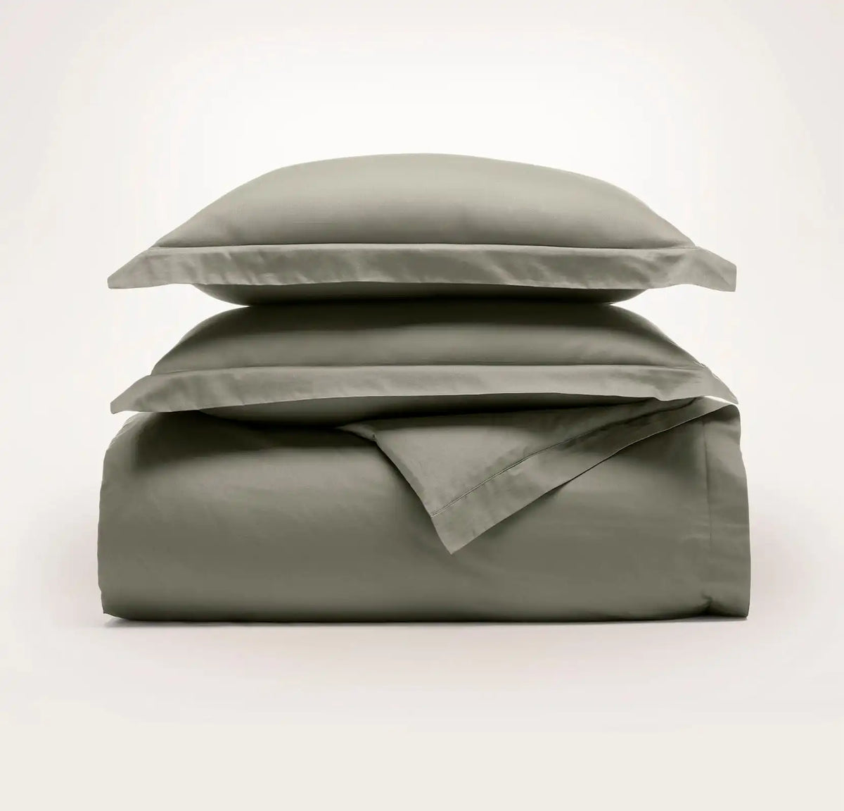 Percale Hemmed Duvet Set - Juniper