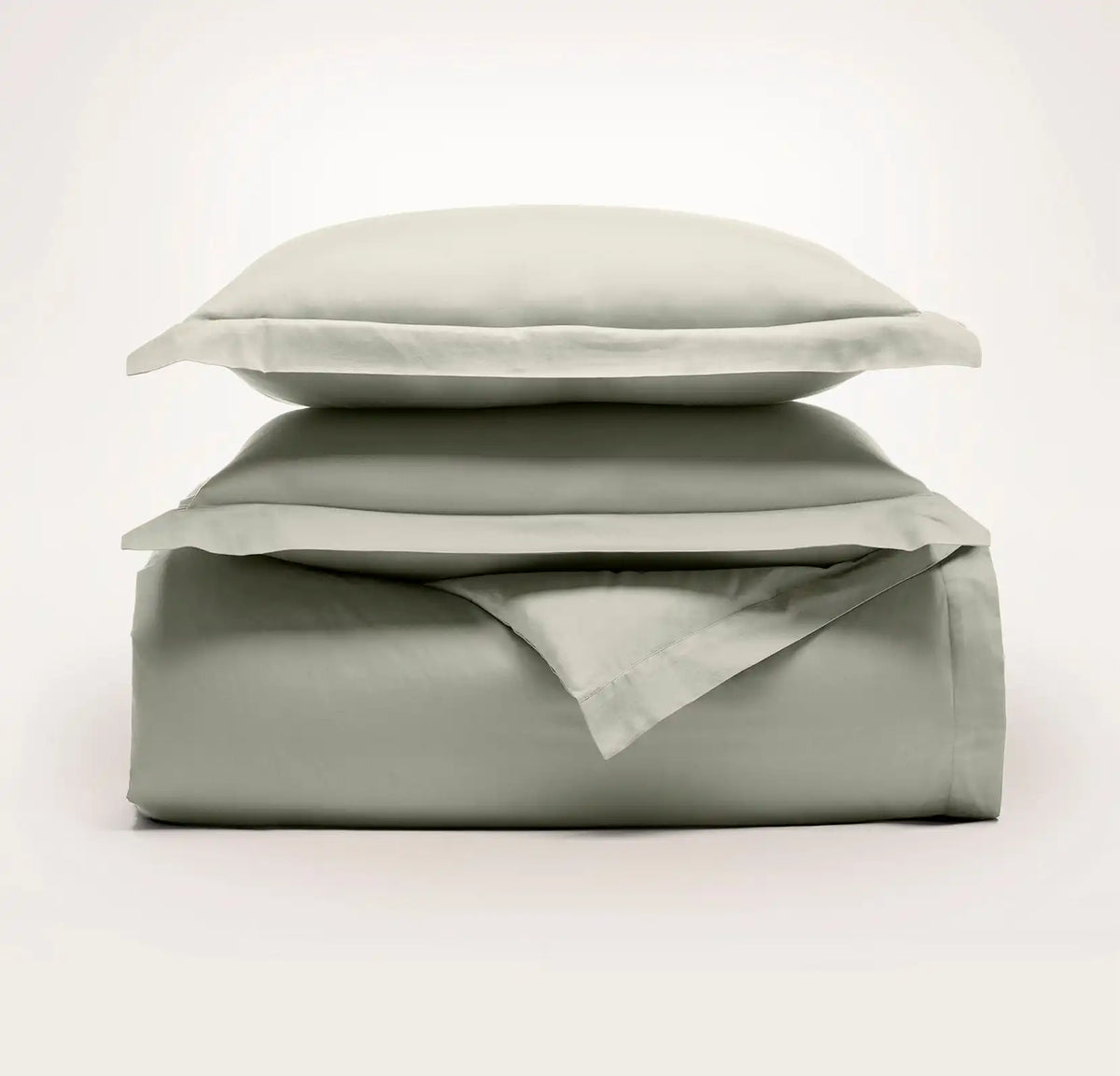 Percale Hemmed Duvet Set - Sageleaf