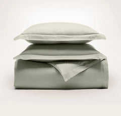Percale Hemmed Duvet Set - Sageleaf
