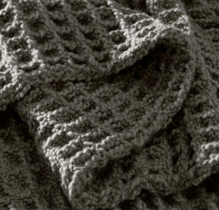 Grand Waffle Merino Wool Throw Blanket - Stone