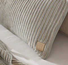 Sunday Knit Pillow Cover - Shore/Heathered Oatmeal