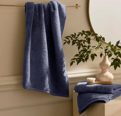 Turkish Ultra Plush Hand Towels (Pair) - Coastal Navy