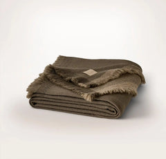 Lave Wool Throw Blanket - Walnut/Twig