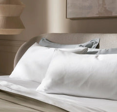 Percale Embellished Sheet Set - White/White Piped Edge