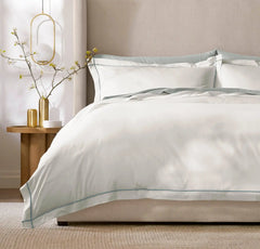 Percale Embellished Duvet Set - White/Shore Embroidered