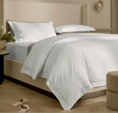 Percale Embellished Duvet Set - White/White Embroidered